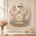 Personalized Pearl Swan Wall Clock with Custom Name — personalized with a custom name