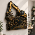 Personalized Construction Leadership Wall Clock with Custom Name — personalized with a custom name