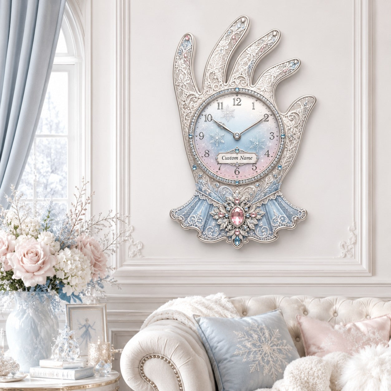 Personalized Skating Clubs Wall Clock with Custom Name — personalized with a custom name