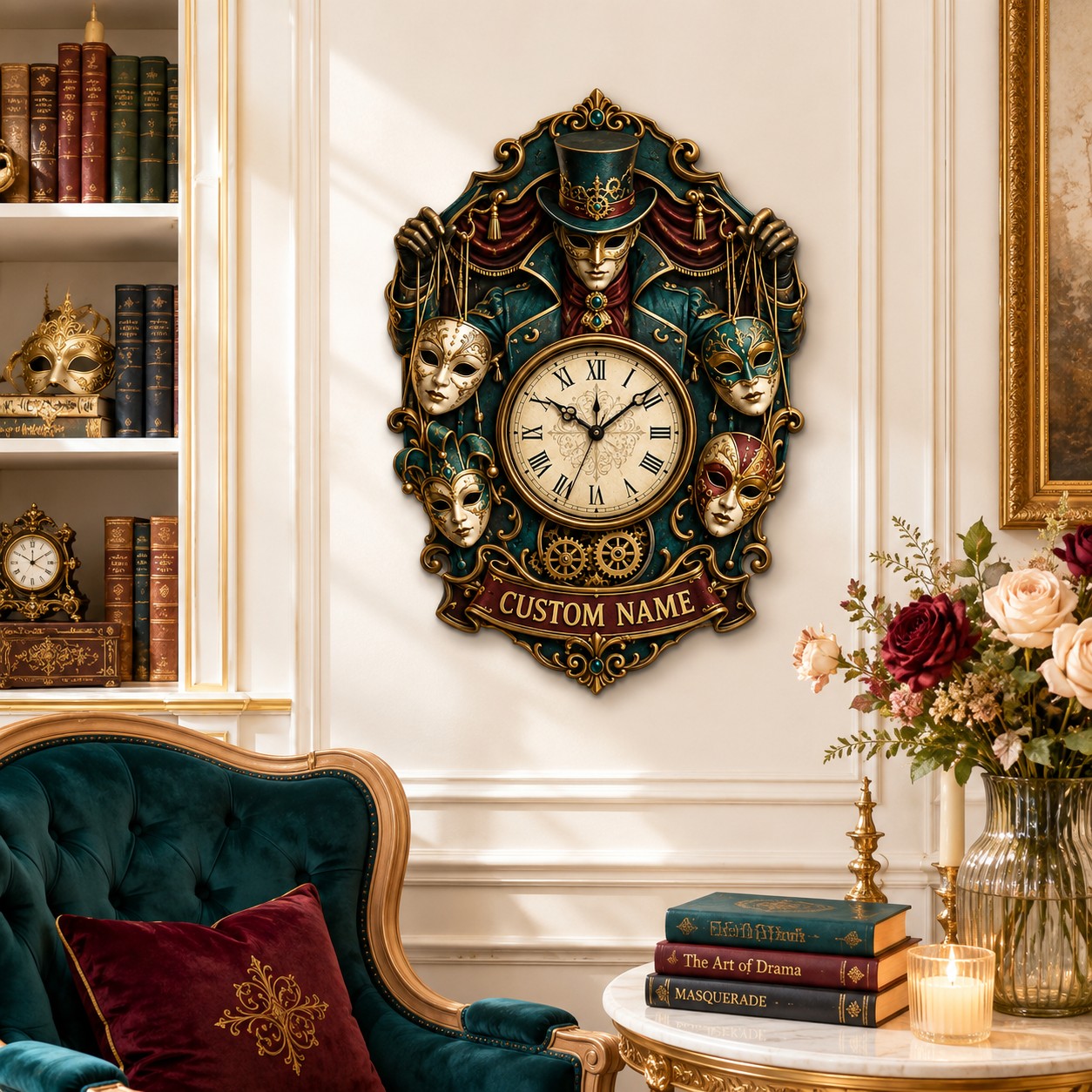 Personalized Puppet Master Wall Clock with Custom Name — personalized with a custom name