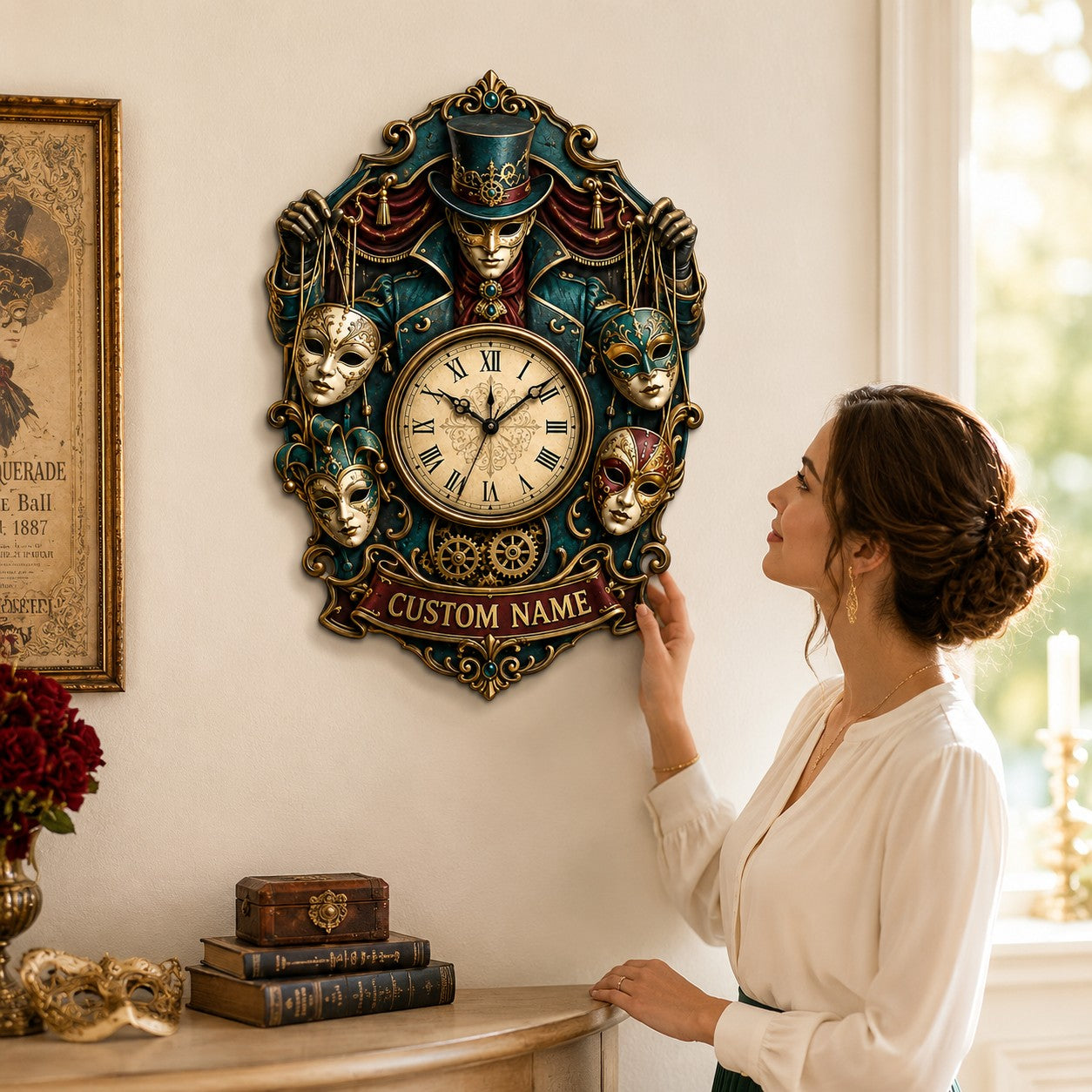 Personalized Puppet Master Wall Clock with Custom Name — personalized with a custom name