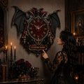 Personalized Gothic Bat Wall Clock with Custom Name — personalized with a custom name