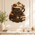 Personalized Coffee and Book Lover Wall Clock with Custom Name — personalized with a custom name