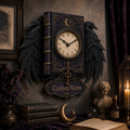 Personalized Gothic Raven Dark Academia Wall Clock with Custom Name — personalized with a custom name