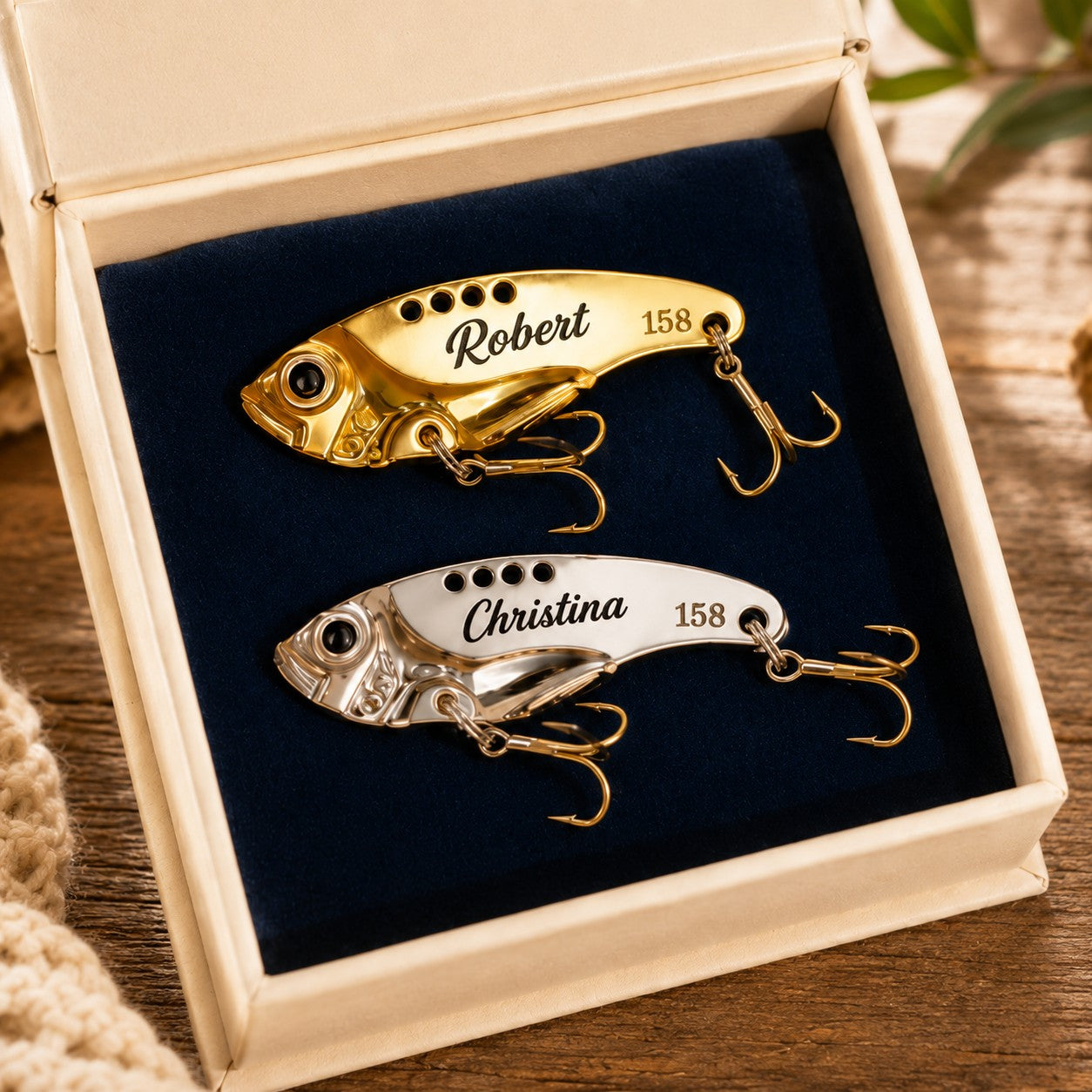 Personalized Fishing Lure Box Wall Clock, Custom Name Gift for Anglers — personalized with a custom name
