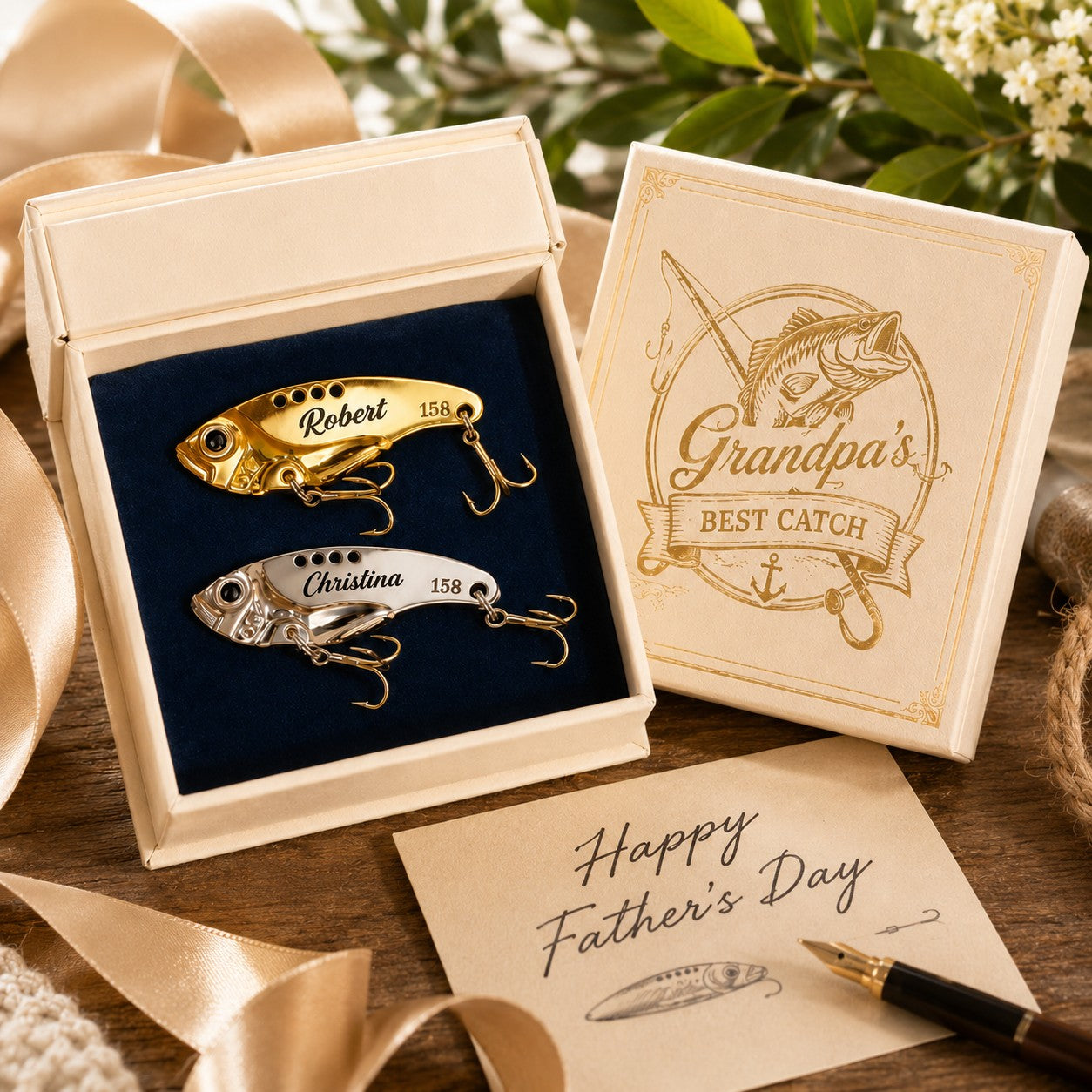 Personalized Fishing Lure Box Wall Clock, Custom Name Gift for Anglers — personalized with a custom name