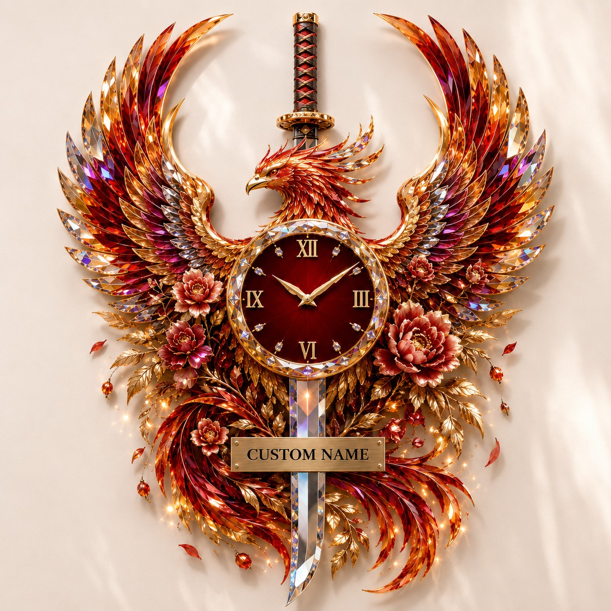 Personalized Martial Arts Enthusiasts Wall Clock with Custom Name — personalized with a custom name