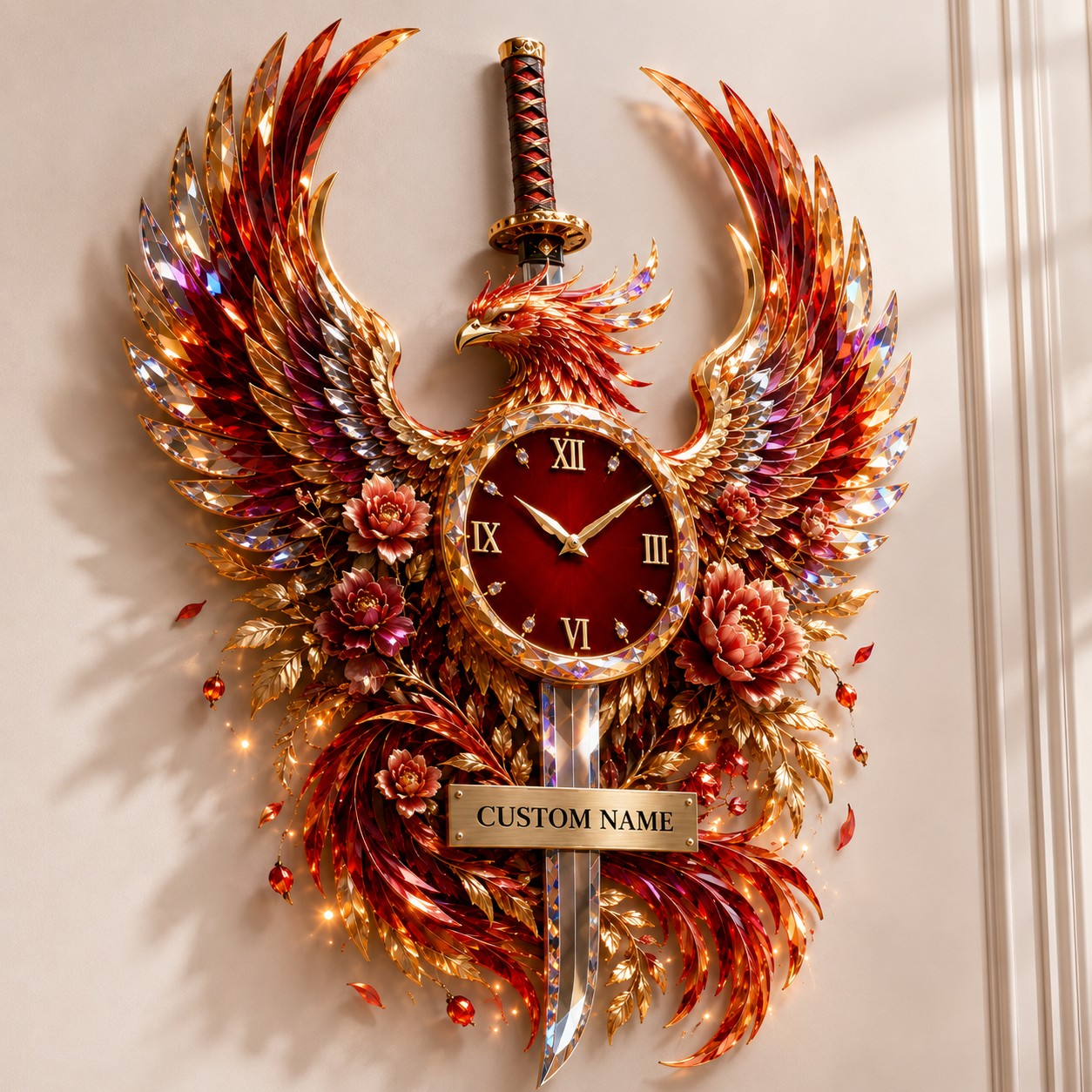 Personalized Martial Arts Enthusiasts Wall Clock with Custom Name — personalized with a custom name
