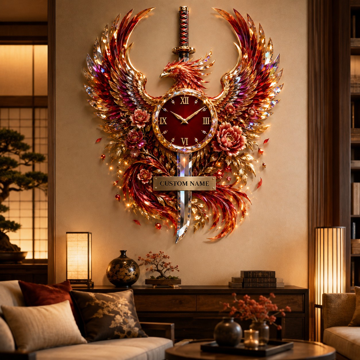 Personalized Martial Arts Enthusiasts Wall Clock with Custom Name — personalized with a custom name
