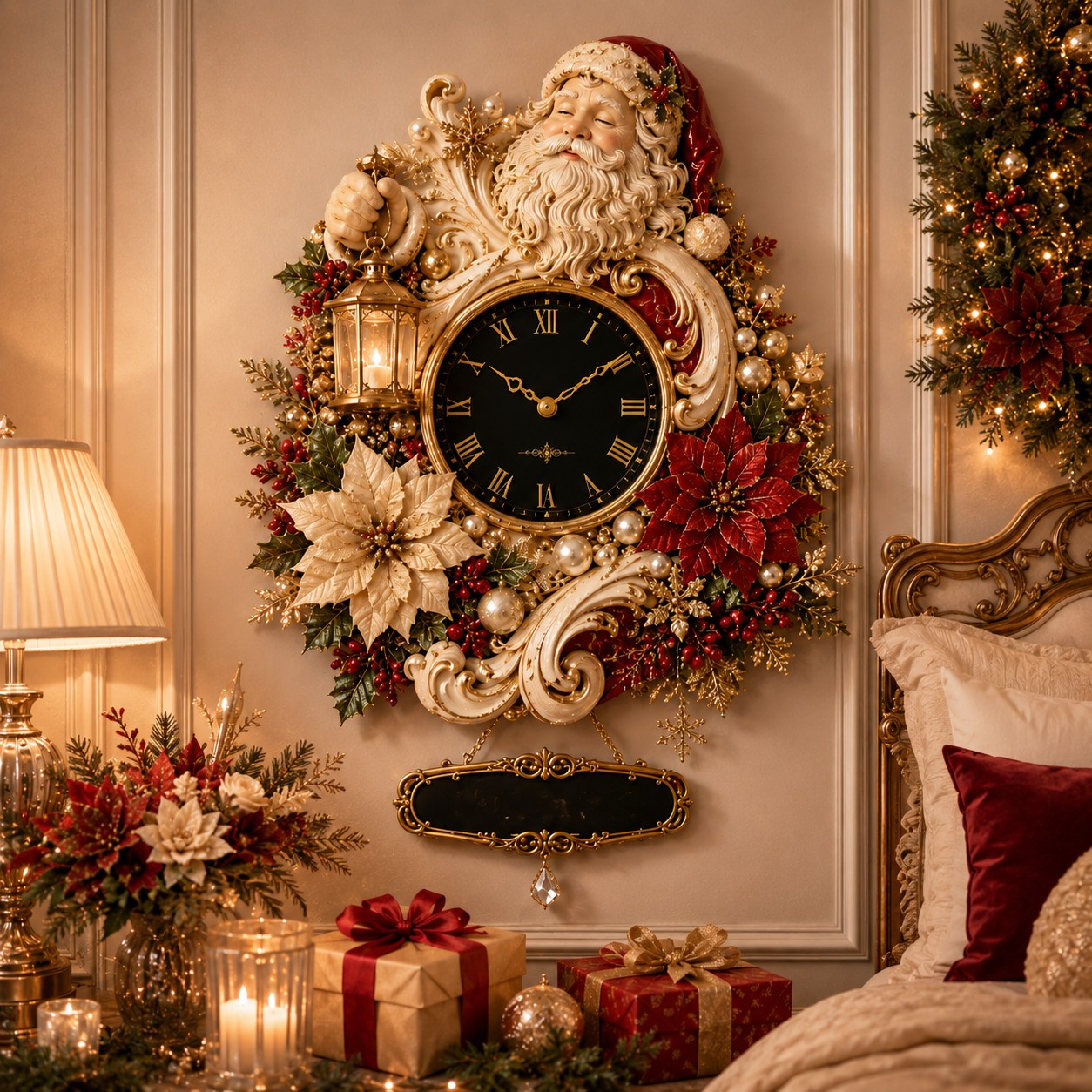 Personalized Santa Wall Clock with Custom Name — personalized with a custom name