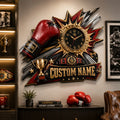 Personalized Boxing Champion Wall Clock with Custom Name — personalized with a custom name