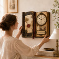 Personalized Vintage Reading Journal Wall Clock with Custom Name — personalized with a custom name