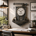 Personalized Architect Blueprint Wall Clock with Custom Name — personalized with a custom name