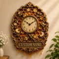 Personalized Honey Bee Lover Wall Clock with Custom Name — personalized with a custom name