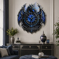 Personalized Storm Dragon Wall Clock with Custom Name — personalized with a custom name