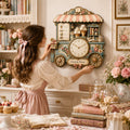 Personalized Literary Ice Cream Cart Wall Clock with Custom Name — personalized with a custom name