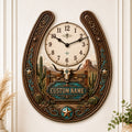 Personalized Western Ranch Homeowner Wall Clock with Custom Name — personalized with a custom name