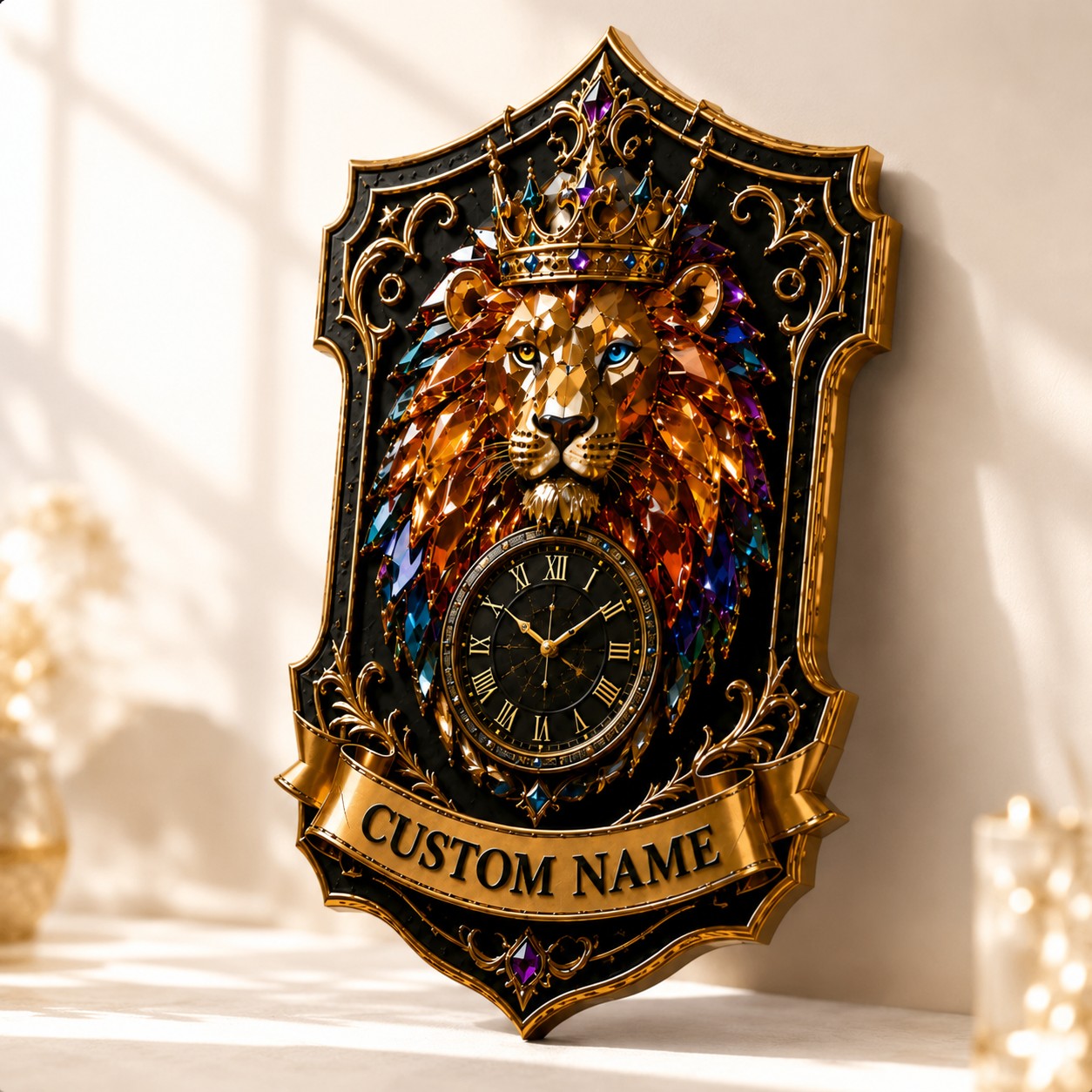 Personalized Regal Wall Clock with Custom Name — personalized with a custom name
