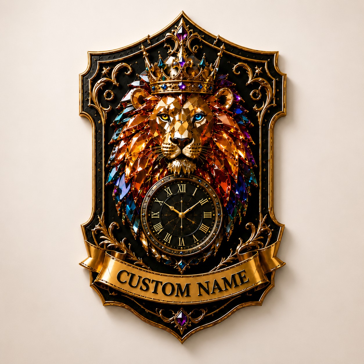 Personalized Regal Wall Clock with Custom Name — personalized with a custom name
