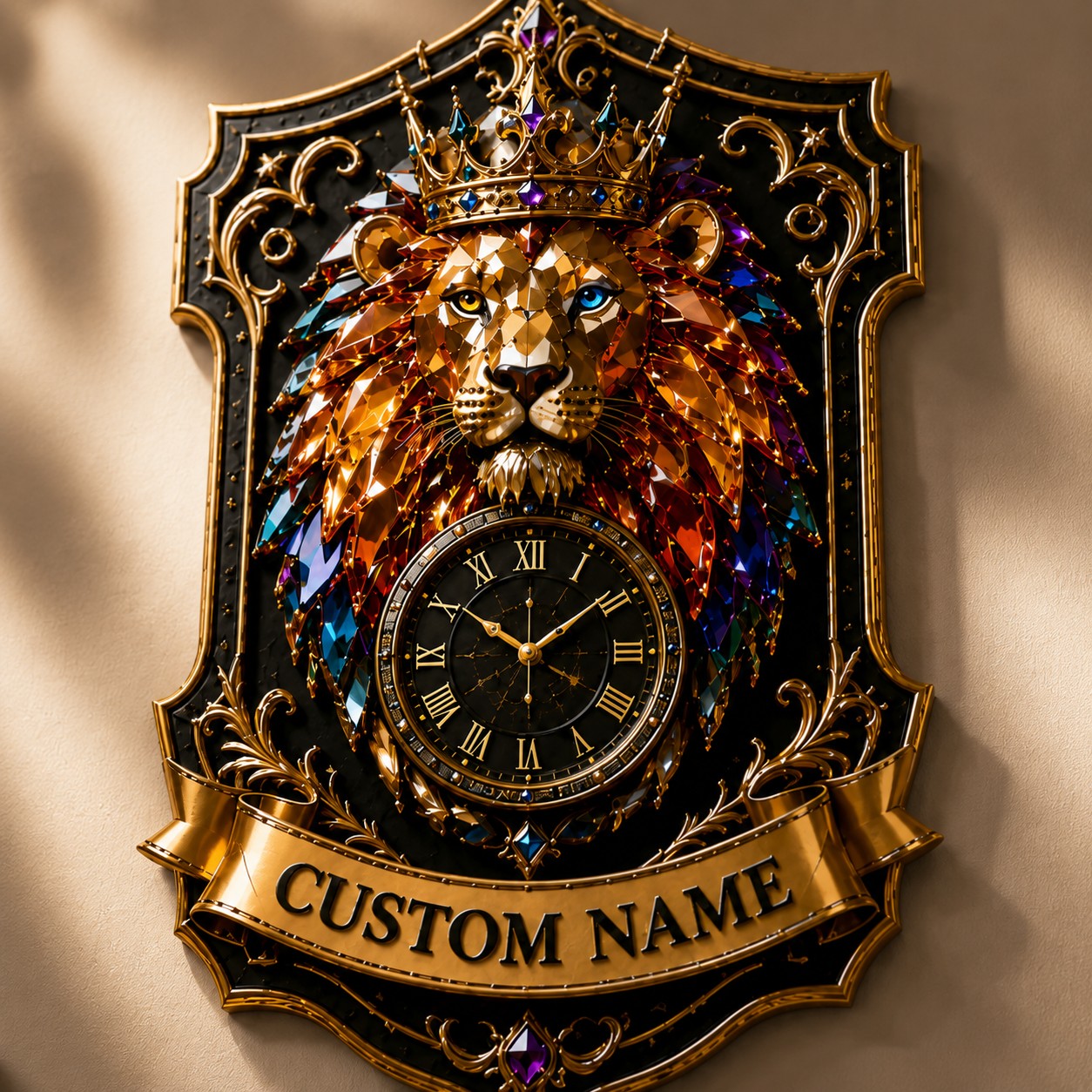 Personalized Regal Wall Clock with Custom Name — personalized with a custom name