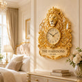 Personalized Royal Lion Wall Clock with Custom Name — personalized with a custom name