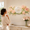 Personalized Floral Wall Clock with Custom Name (Design 2) — personalized with a custom name