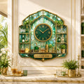 Personalized Botanical Bar Wall Clock with Custom Name — personalized with a custom name