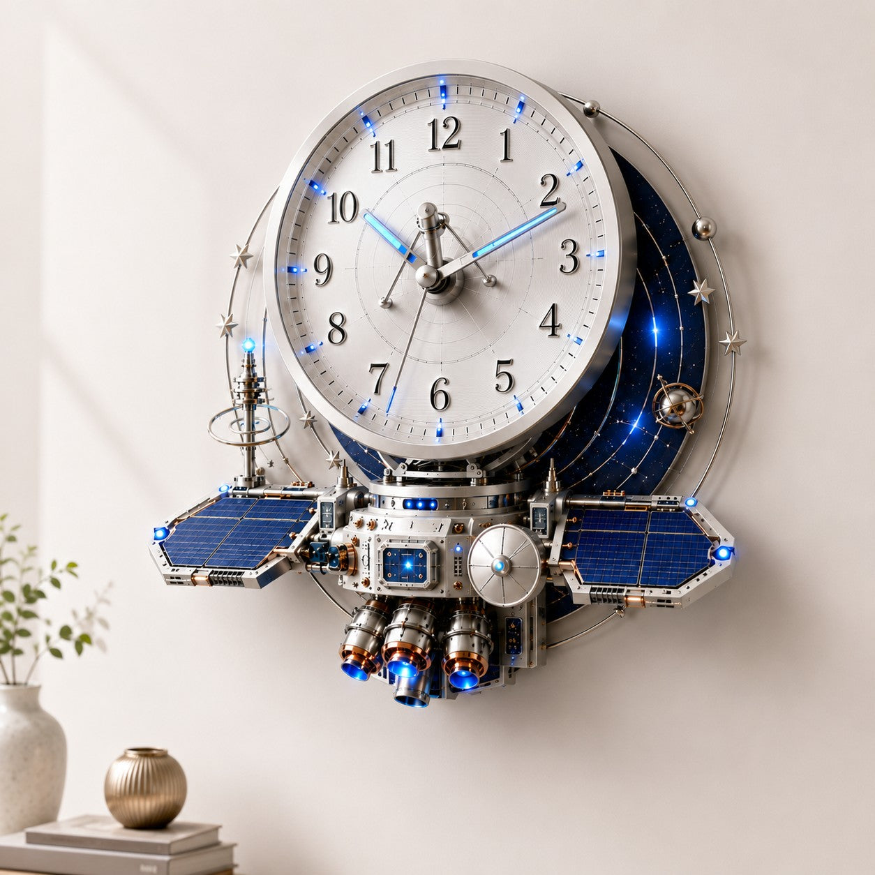 Personalized Aerospace Professional Wall Clock with Custom Name — personalized with a custom name