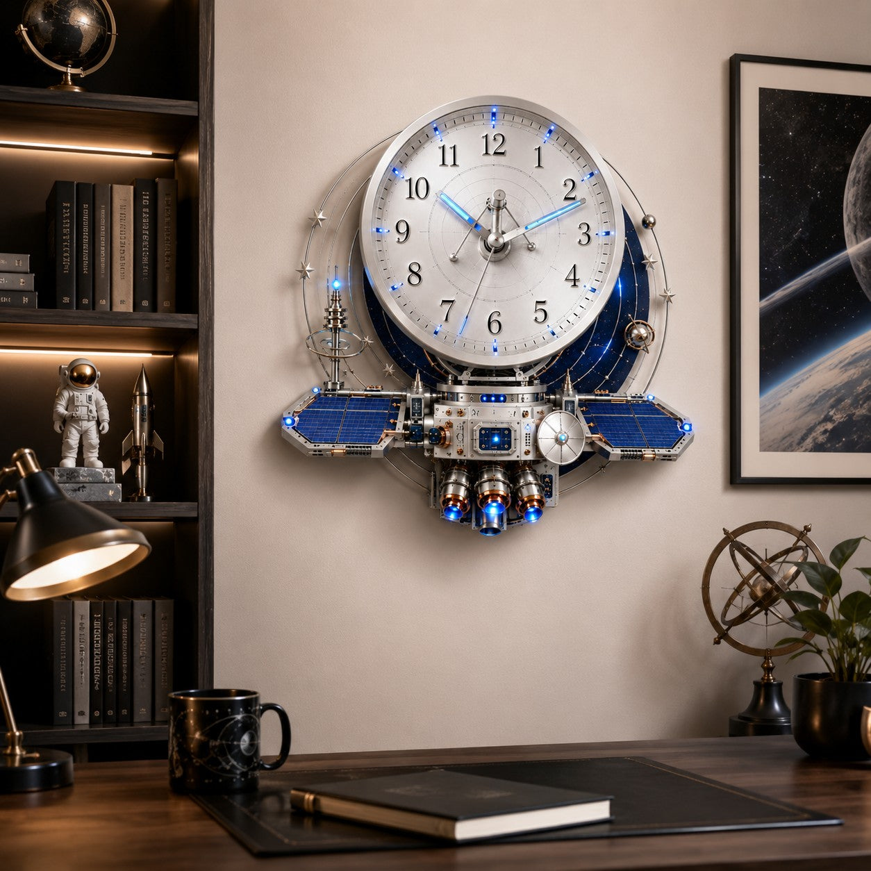 Personalized Aerospace Professional Wall Clock with Custom Name — personalized with a custom name