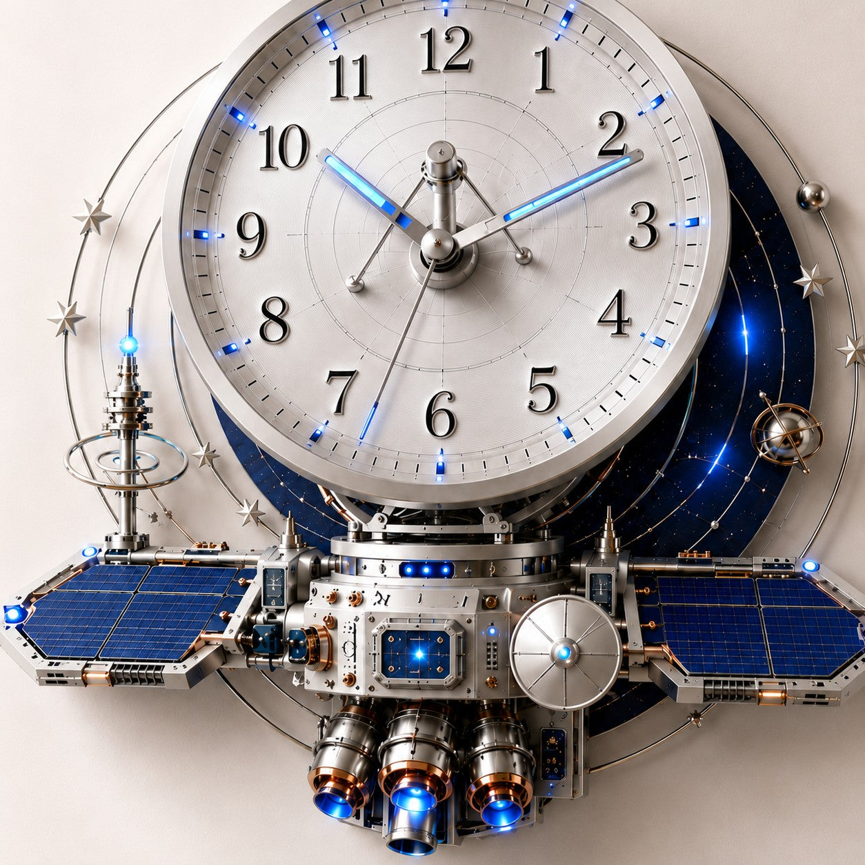 Personalized Aerospace Professional Wall Clock with Custom Name — personalized with a custom name
