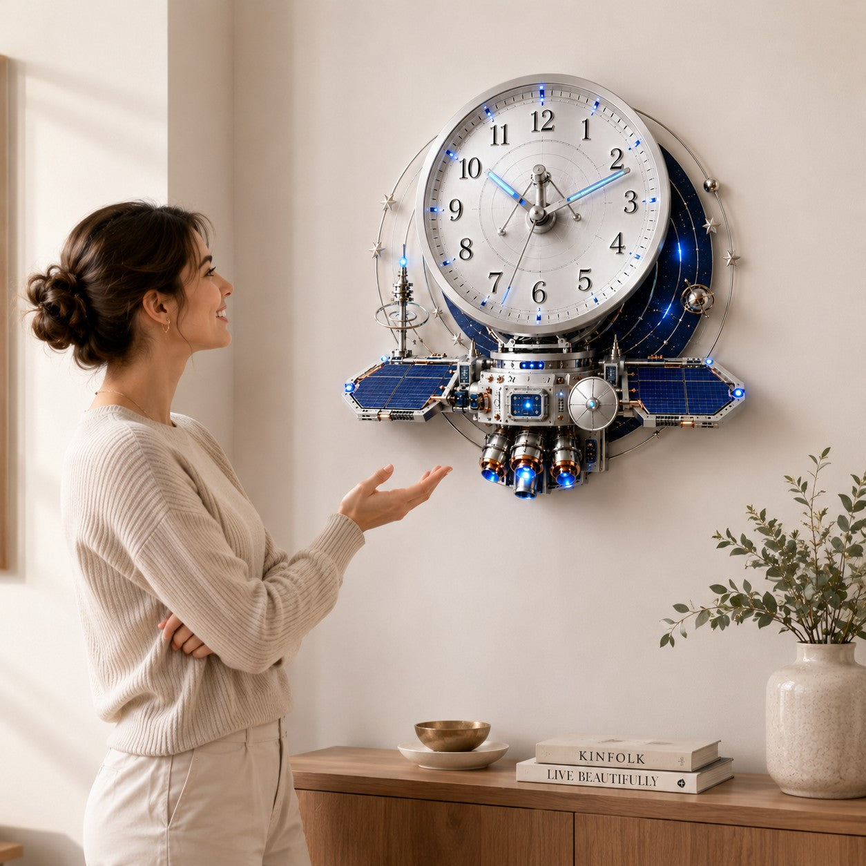 Personalized Aerospace Professional Wall Clock with Custom Name — personalized with a custom name