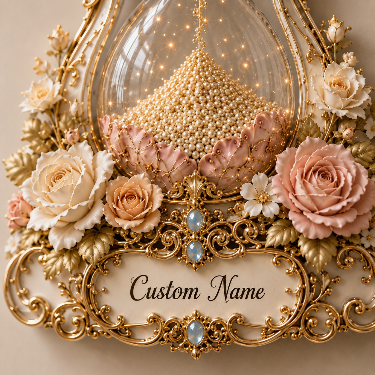 Personalized Hourglass Wall Clock with Custom Name — personalized with a custom name