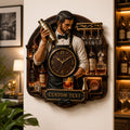 Personalized Bartender Portrait Wall Clock with Custom Name — personalized with a custom name