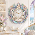 Personalized Mermaid and Seahorse Wall Clock with Custom Name — personalized with a custom name