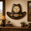 Personalized Cowboy Hat Shaped Wall Clock with Custom Name — personalized with a custom name