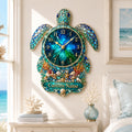 Personalized Sea Turtle Wall Clock with Custom Name (Design 4) — personalized with a custom name