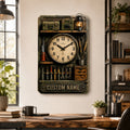 Personalized Workshop Shelf Wall Clock with Custom Name — personalized with a custom name