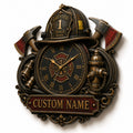 Personalized Fireman Wall Clock with Custom Name — personalized with a custom name
