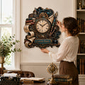 Personalized Steampunk Writer Wall Clock with Custom Name — personalized with a custom name