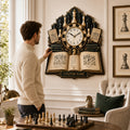 Personalized Chess Book Lovers Wall Clock with Custom Name — personalized with a custom name