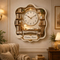 Personalized Book Lovers Wall Clock, Custom Name Gift for Book Lovers — personalized with a custom name