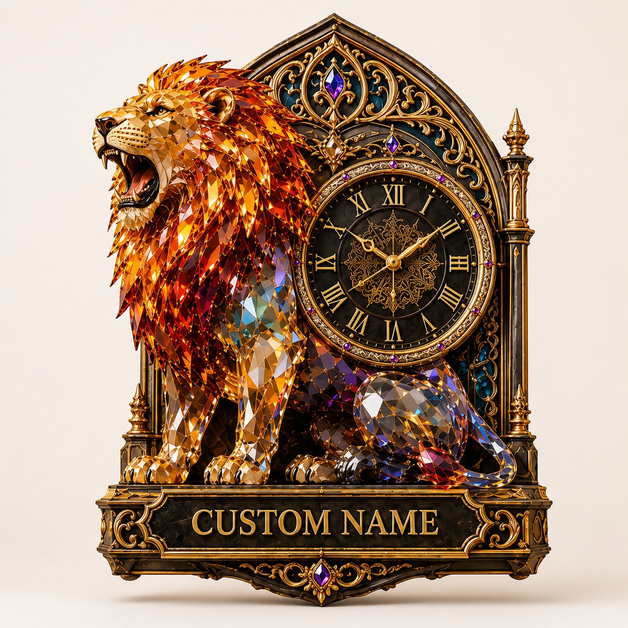 Personalized Leo Season Wall Clock with Custom Name — personalized with a custom name