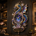 Personalized Galaxy Dragon Wall Clock with Custom Name — personalized with a custom name