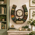 Personalized St. Patrick Lucky Library Horseshoe Wall Clock — personalized with a custom name