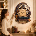 Personalized Ghost Reading Wall Clock with Custom Name — personalized with a custom name