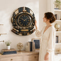 Personalized Astronaut Book Lover Wall Clock with Custom Name (Design 2) — personalized with a custom name
