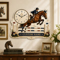 Personalized Horse Jumping Wall Clock with Custom Name — personalized with a custom name