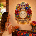 Personalized Sugar Skull Wall Clock with Custom Name — personalized with a custom name