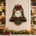 Personalized Christmas Bell Book Lover Wall Clock with Custom Name — personalized with a custom name