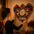 Personalized Venetian Masquerade Wall Clock with Custom Name — personalized with a custom name